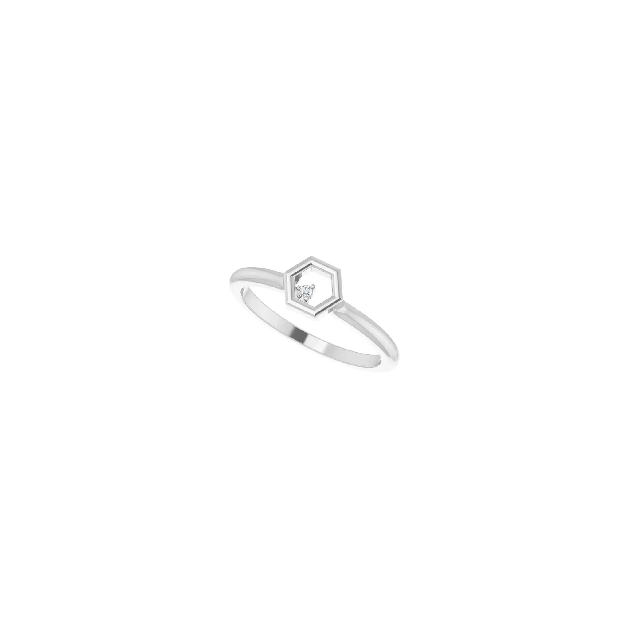 Diamond Honeycomb Stackable Solitaire Ring