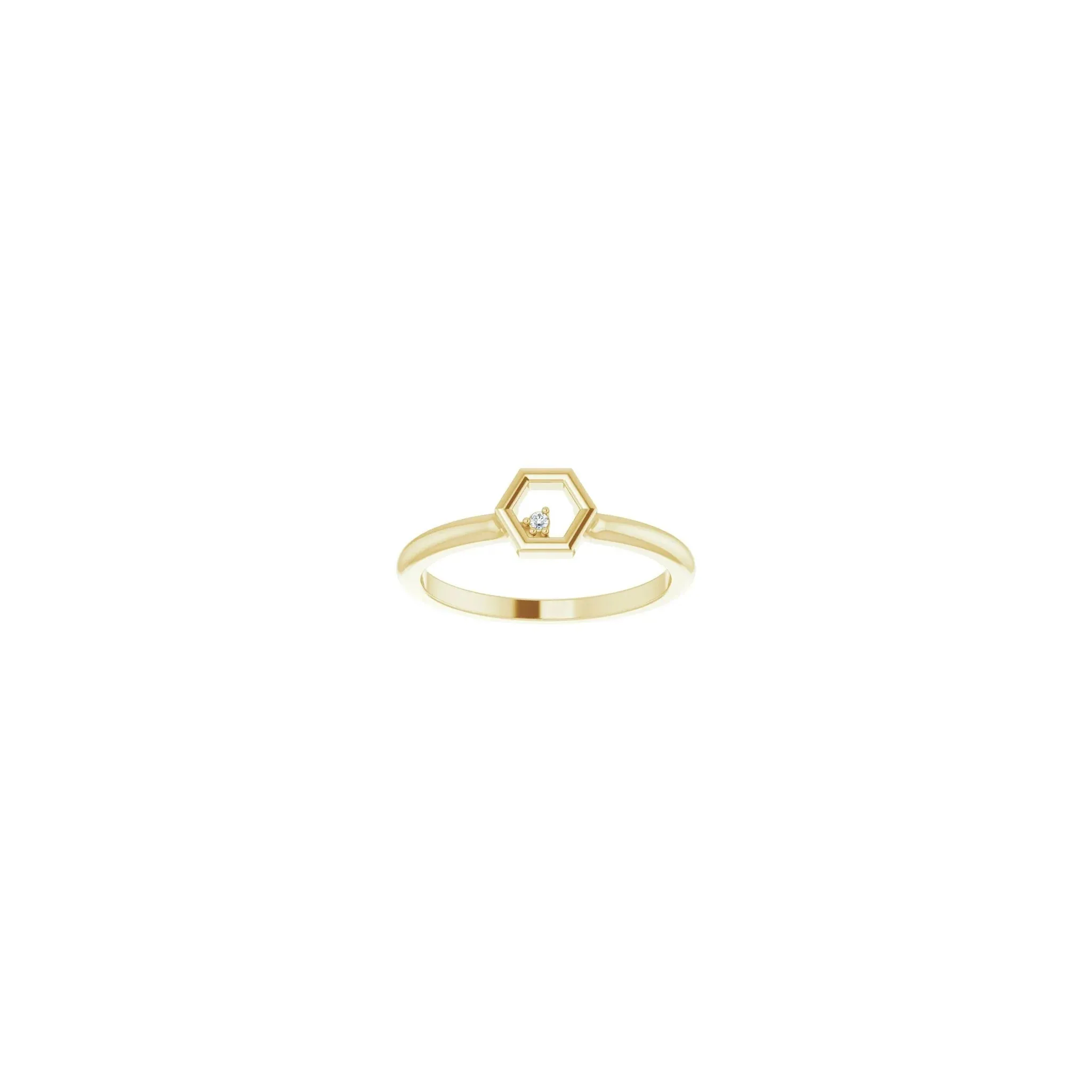 Diamond Honeycomb Stackable Solitaire Ring