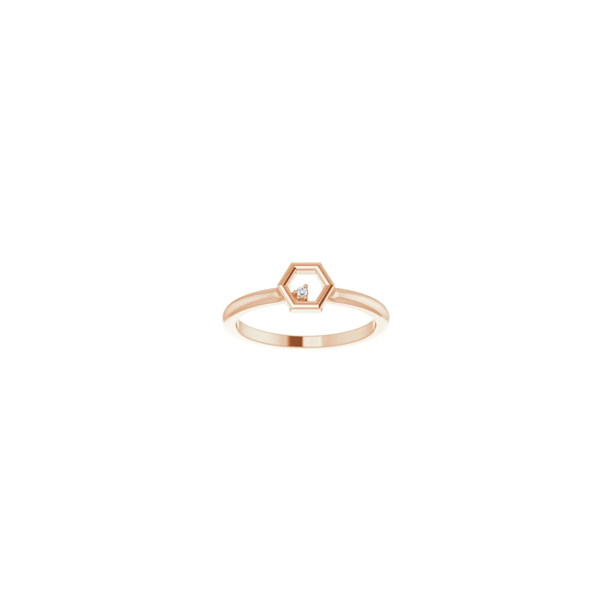 Diamond Honeycomb Stackable Solitaire Ring