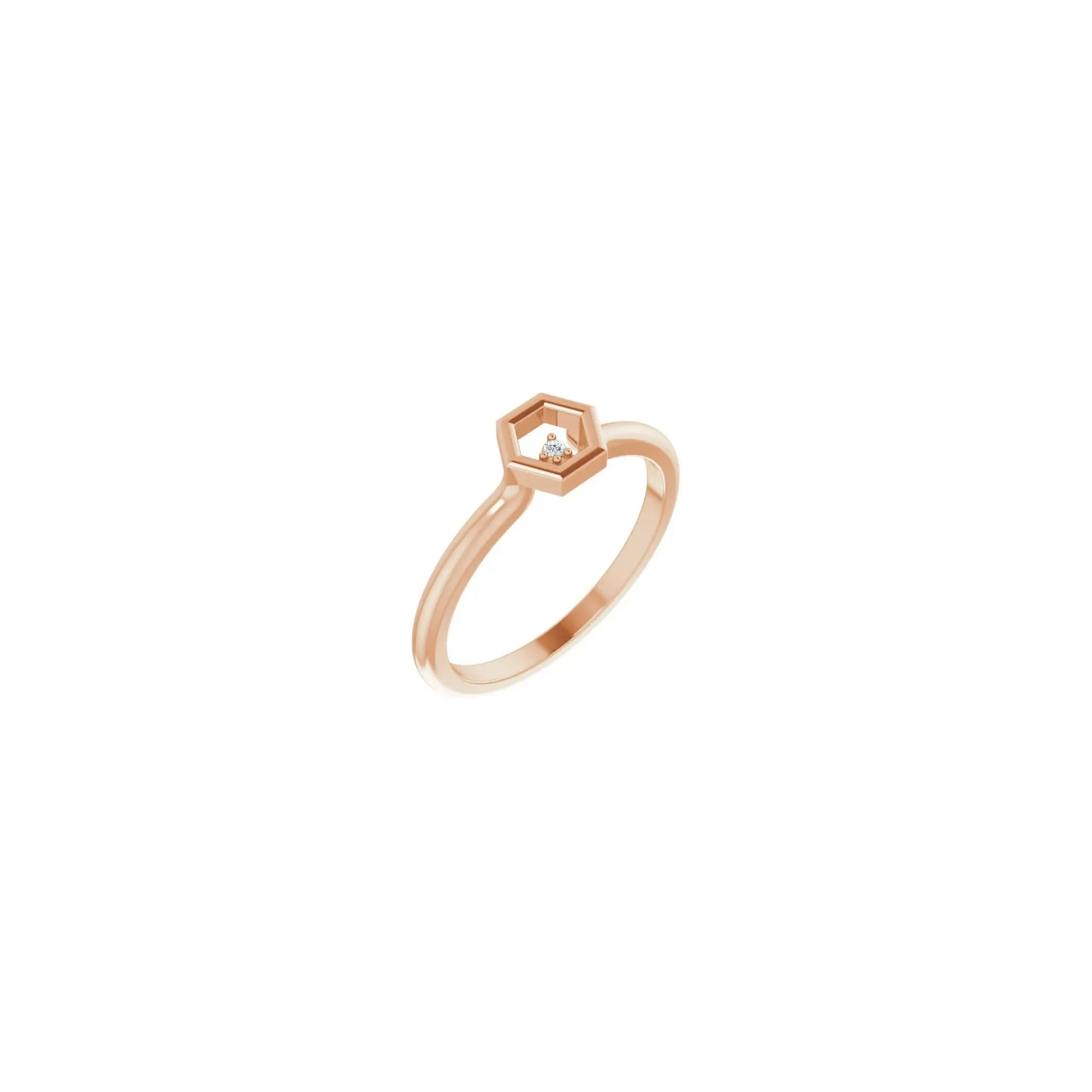 Diamond Honeycomb Stackable Solitaire Ring