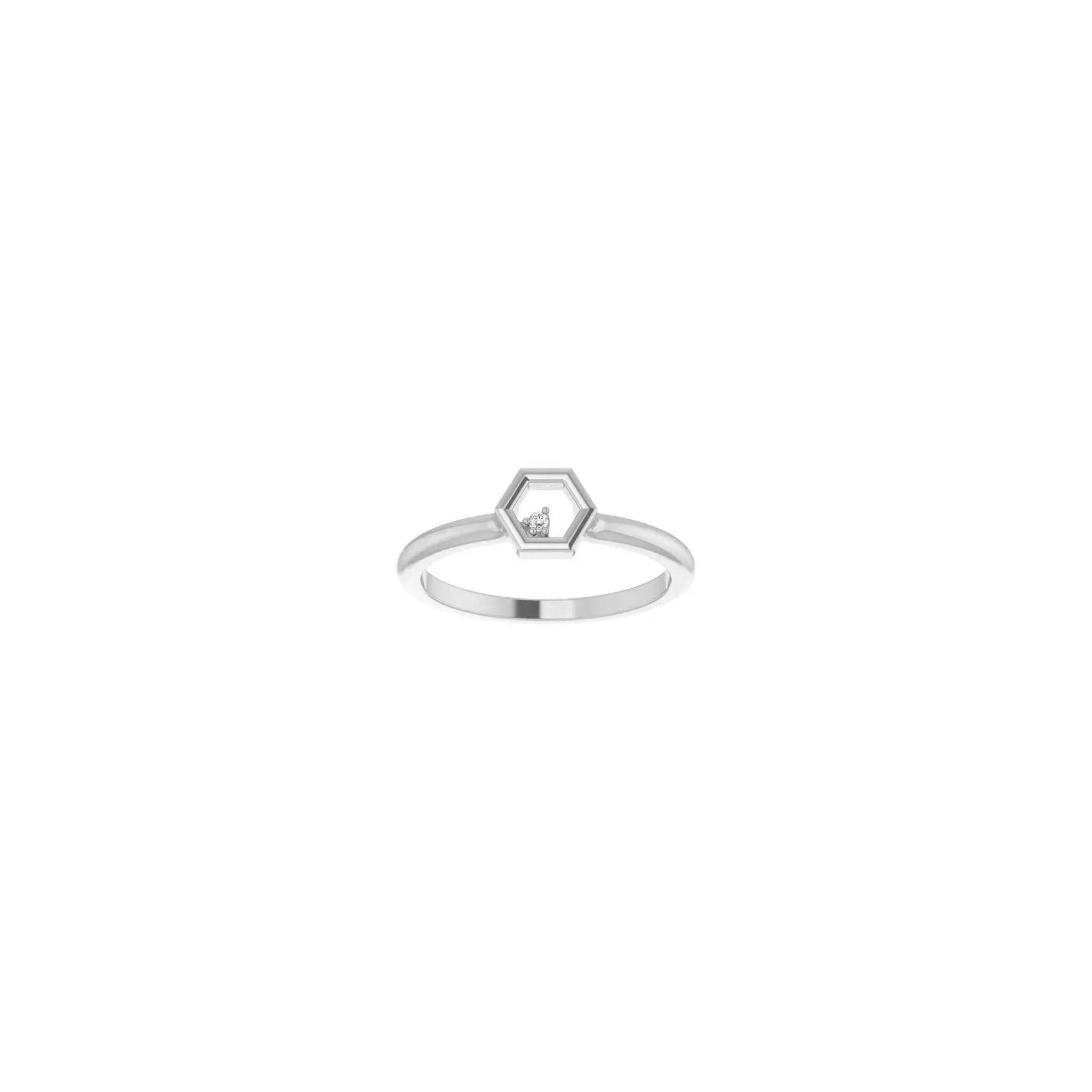 Diamond Honeycomb Stackable Solitaire Ring