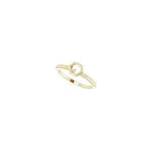 Diamond Honeycomb Stackable Solitaire Ring