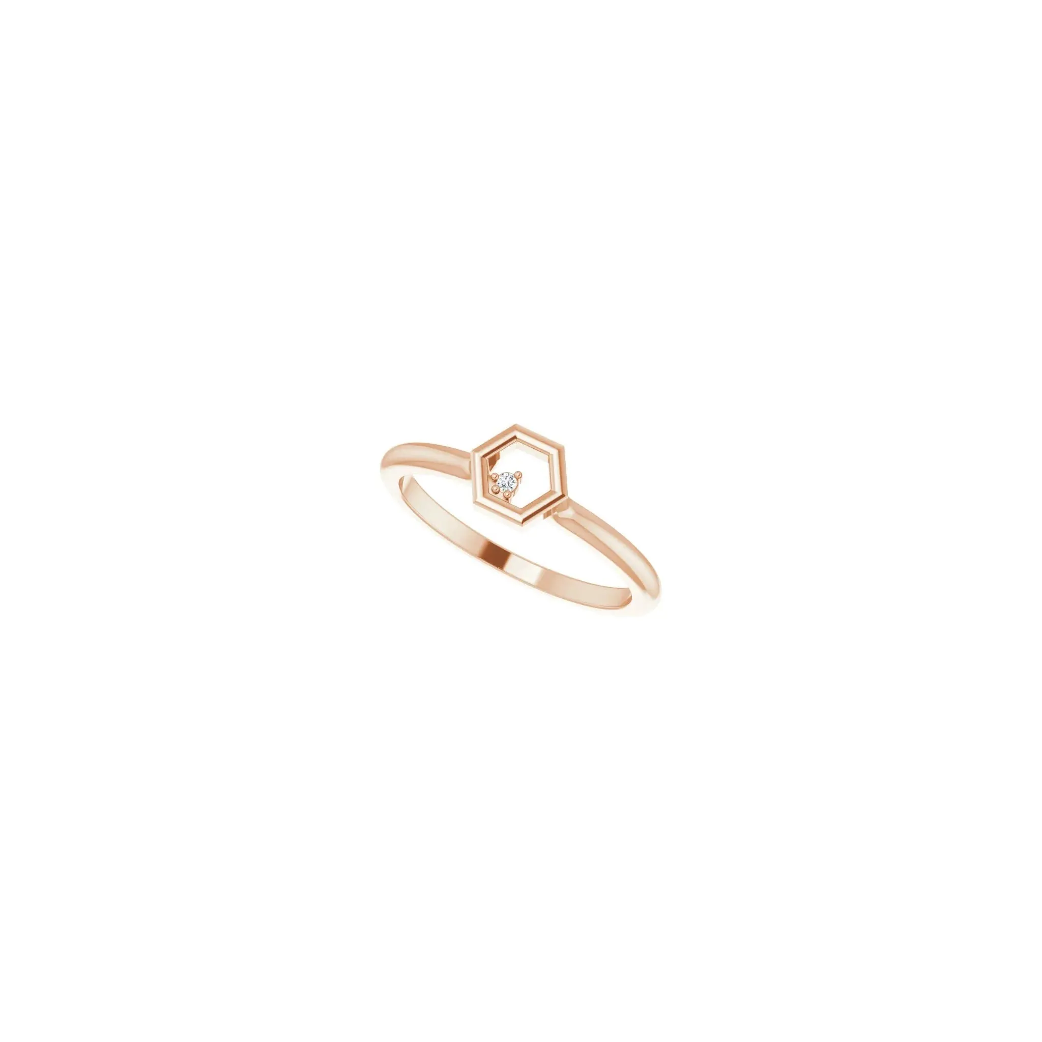 Diamond Honeycomb Stackable Solitaire Ring