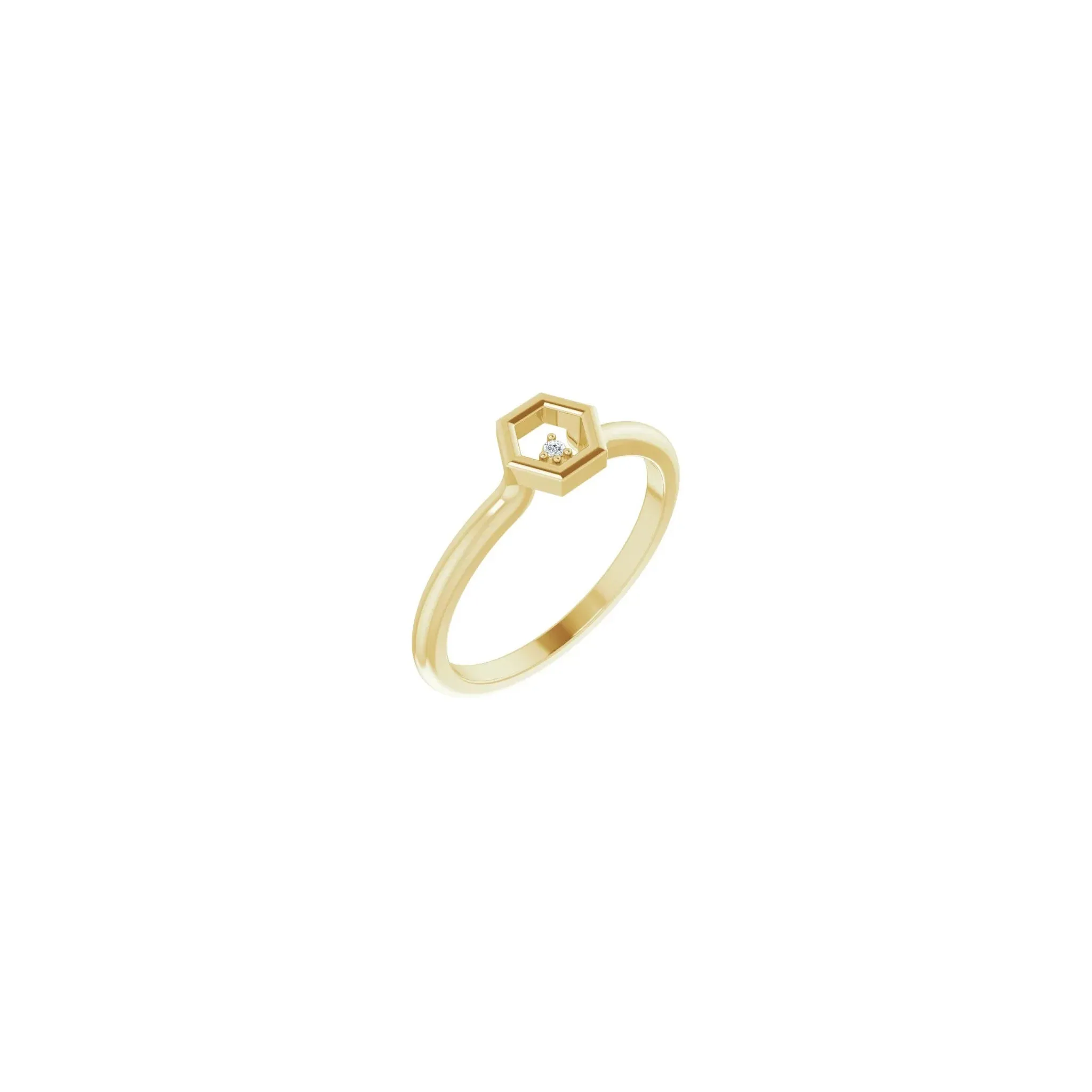 Diamond Honeycomb Stackable Solitaire Ring