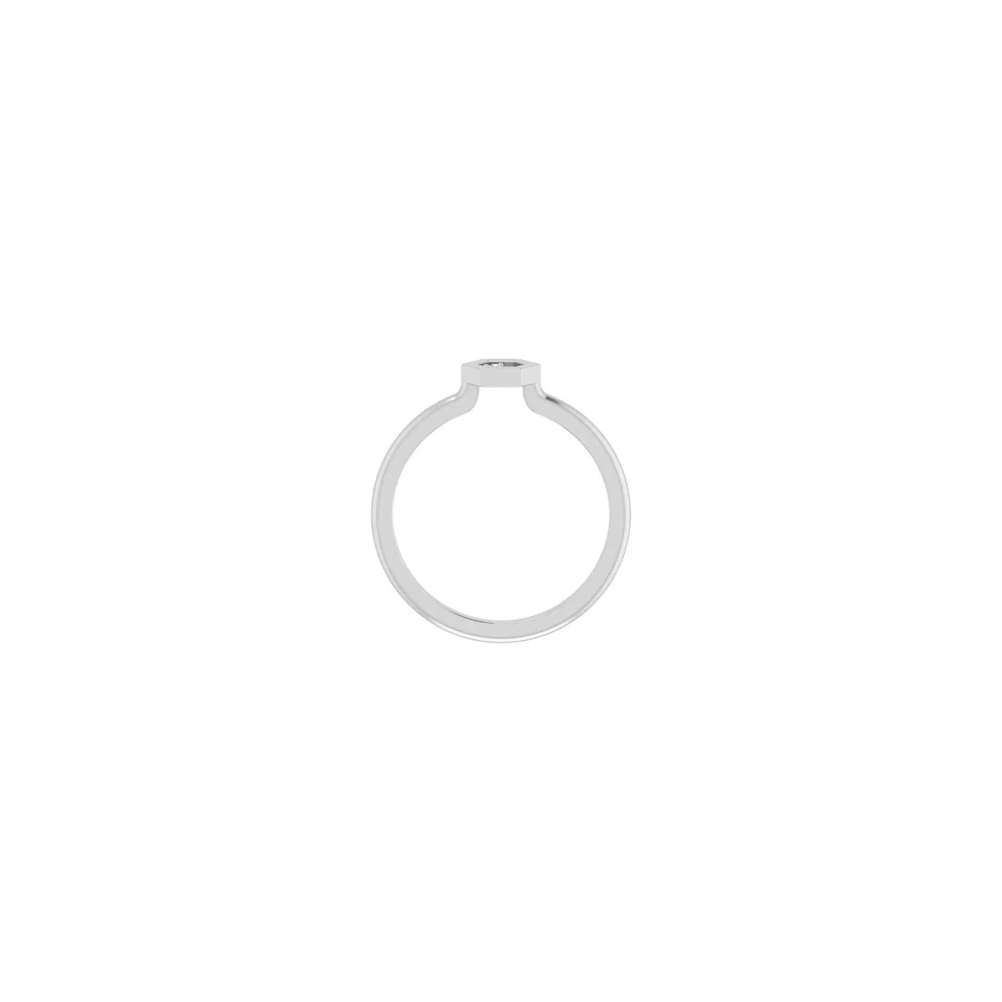Diamond Honeycomb Stackable Solitaire Ring