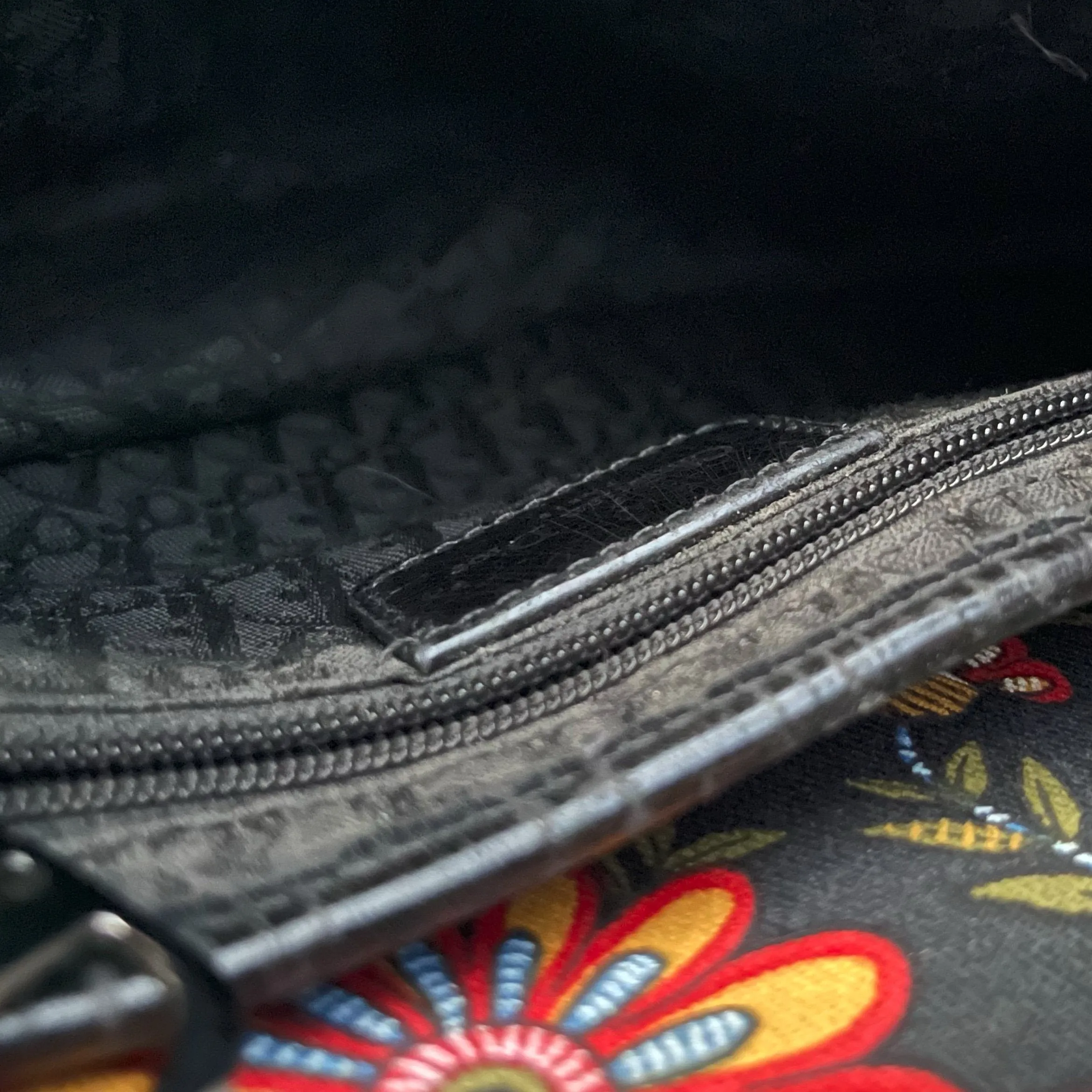 Dior Black Floral Saddle Bag