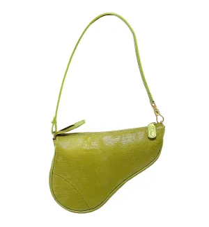 Dior Lime Green Leather Saddle Bag