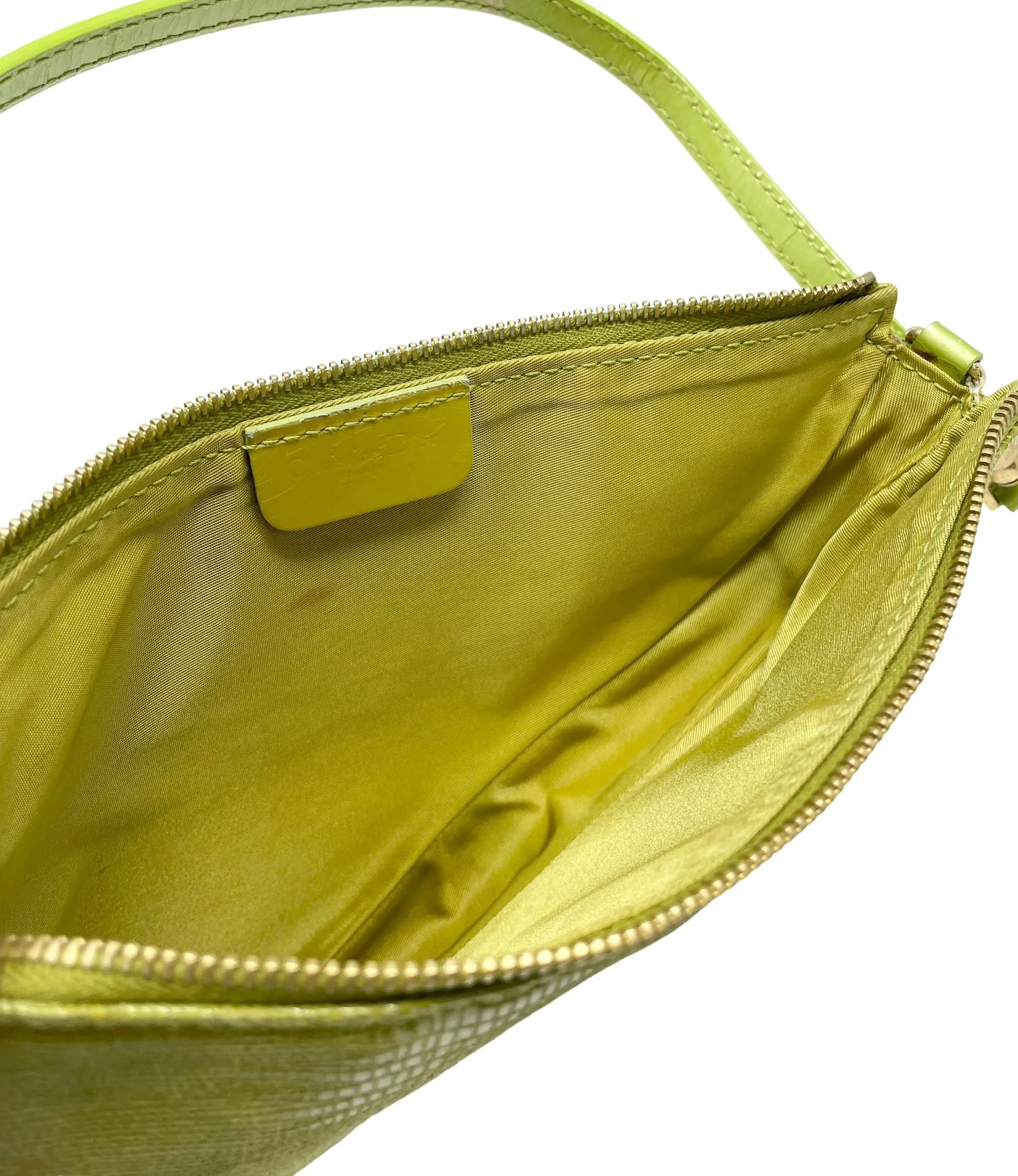 Dior Lime Green Leather Saddle Bag