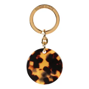 Disc Dark Tortoiseshell Keyring