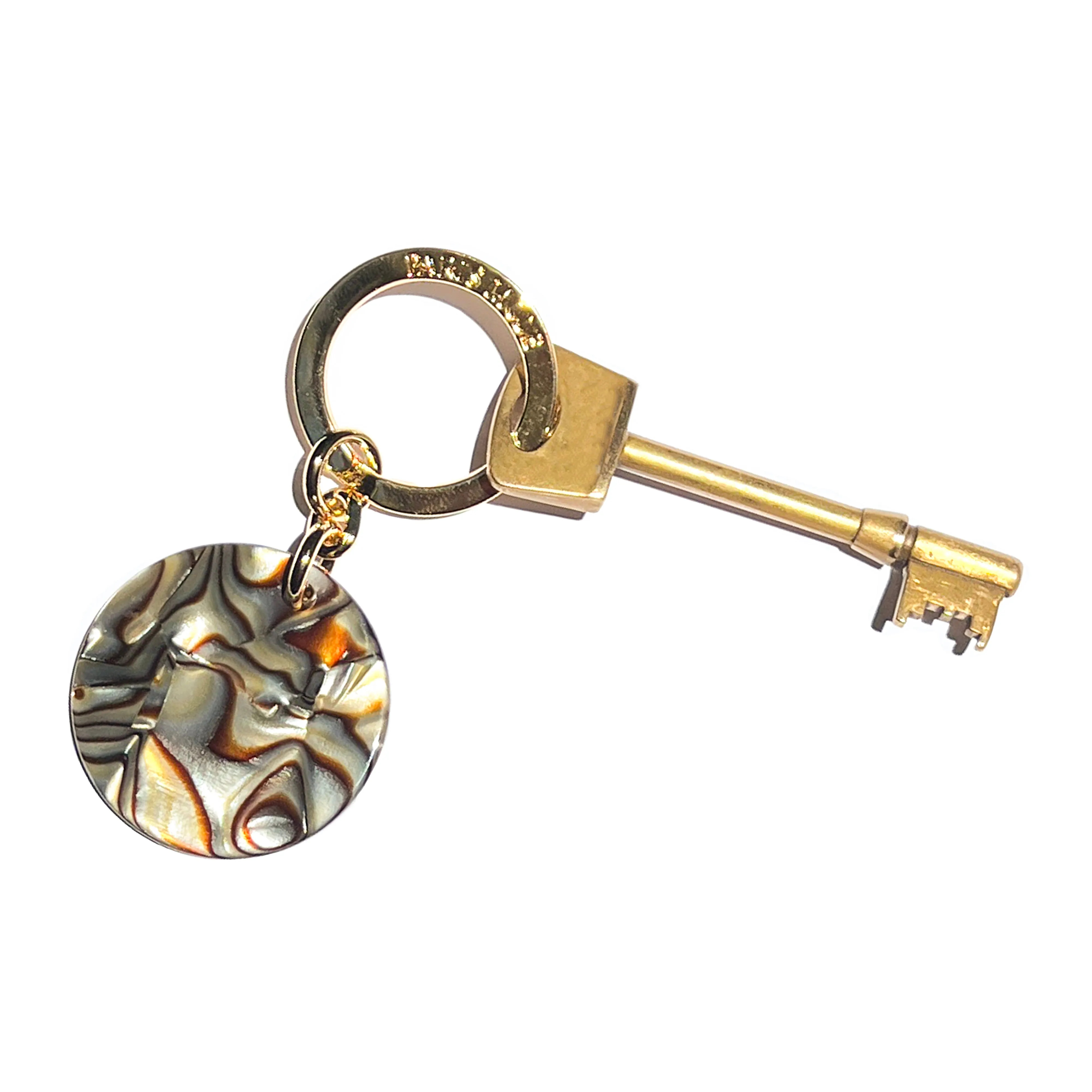 Disc Dark Tortoiseshell Keyring