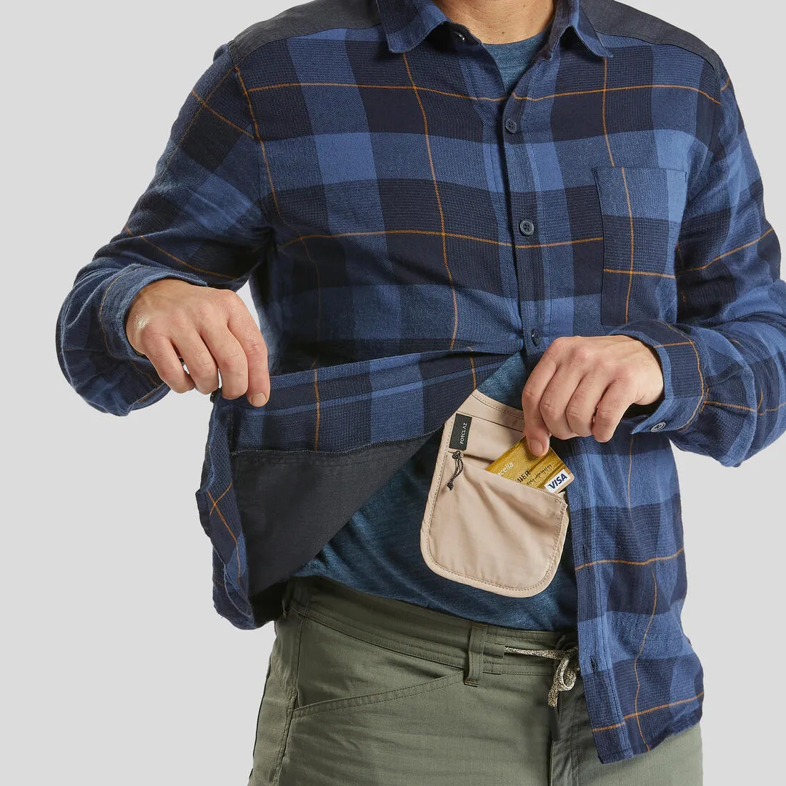 Discreet Travel Neck Pouch - Beige