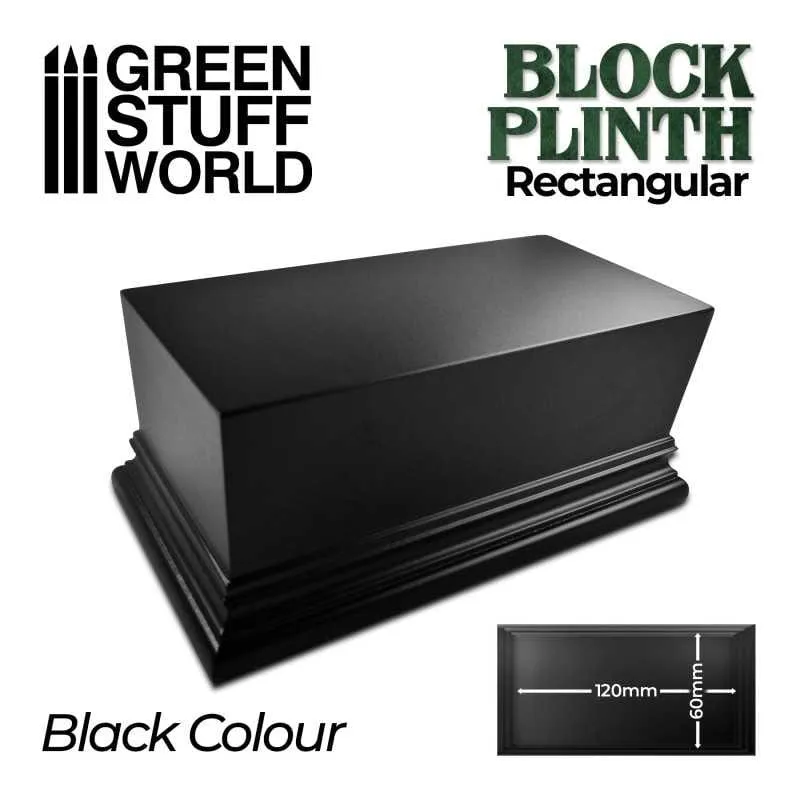 Display Plinths - Rectangular Top - Black - 12x6cm DISCOUNTED