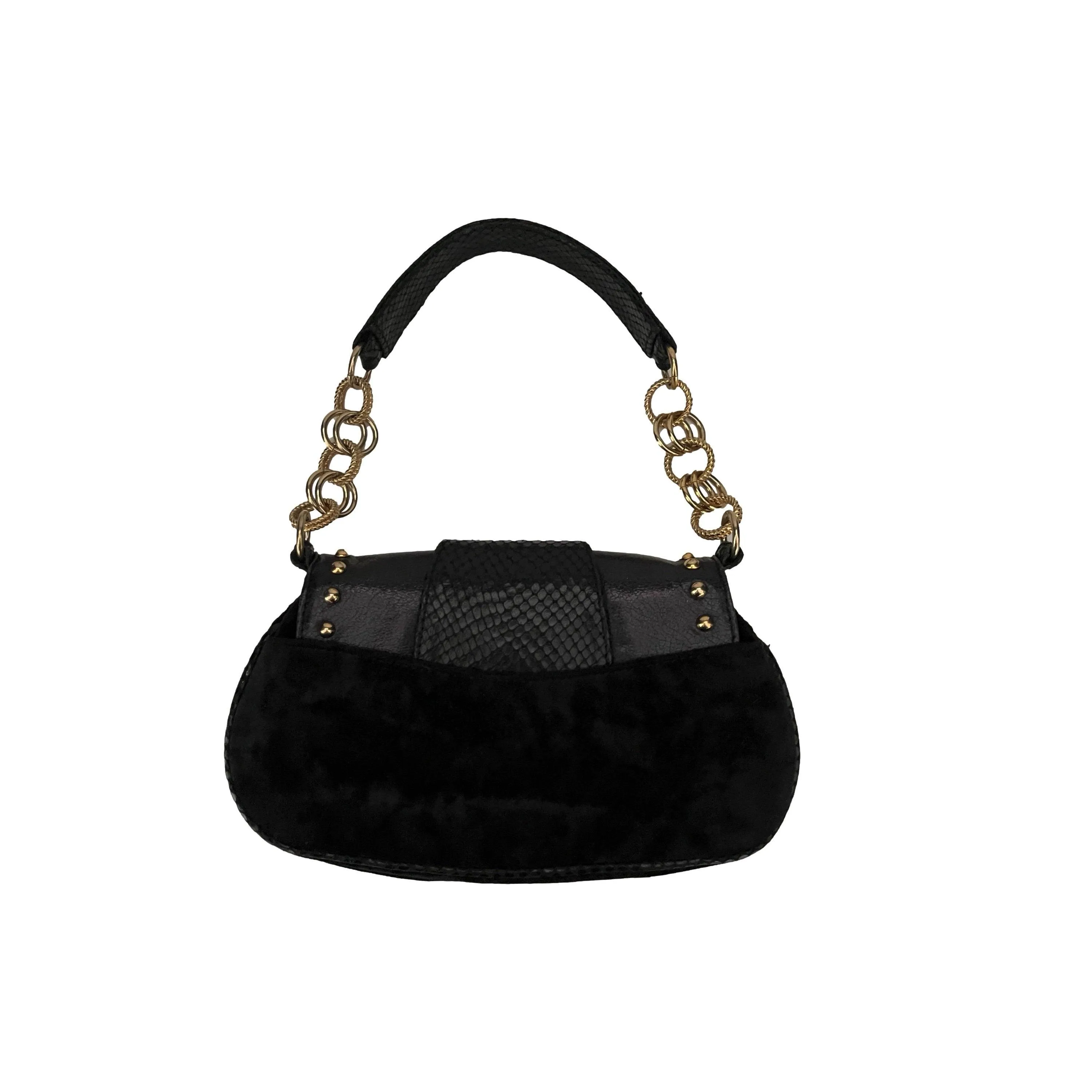 Dolce & Gabbana Black Suede Chain Mini Bag