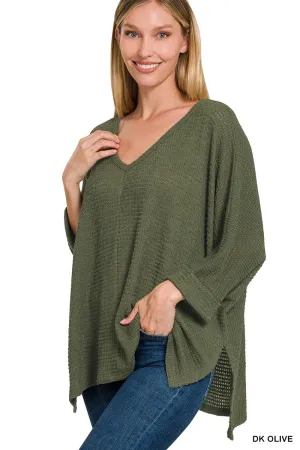 Dolly 3/4 Sleeve Loose Knit Blouse Sm - 3XL in Olive * on sale *