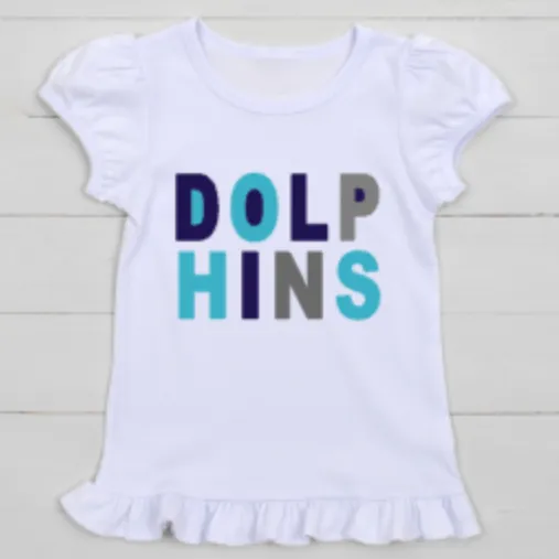 Dolphins Colorblock- Ruffle Tee