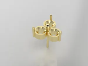 [E1301] 3-Stone Earrings