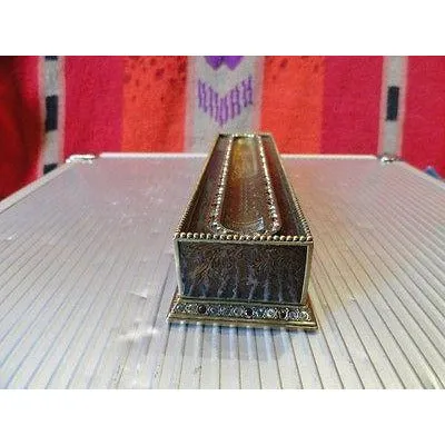 Edgar Berebi Great Expectations Brown Lacquered Pen Tray with Topaz Crystals