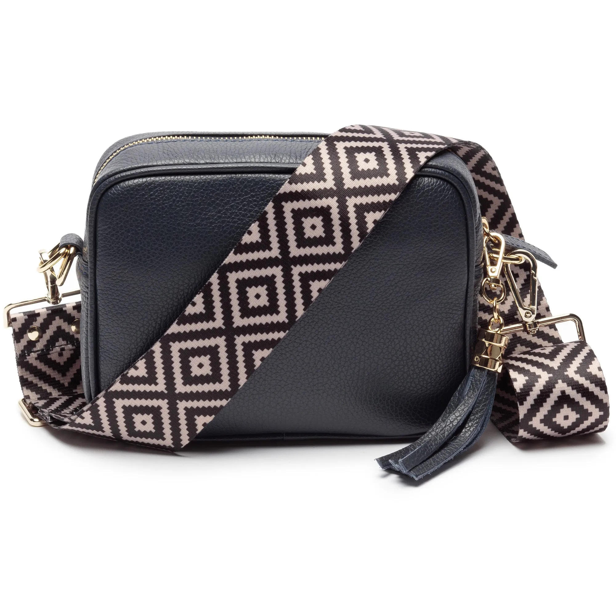 Elie Beaumont Crossbody Strap in Blue Diamonds