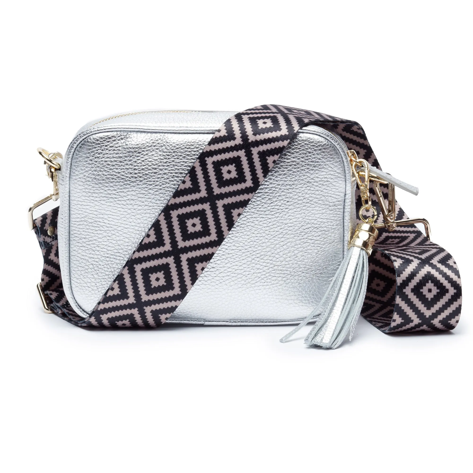 Elie Beaumont Crossbody Strap in Blue Diamonds