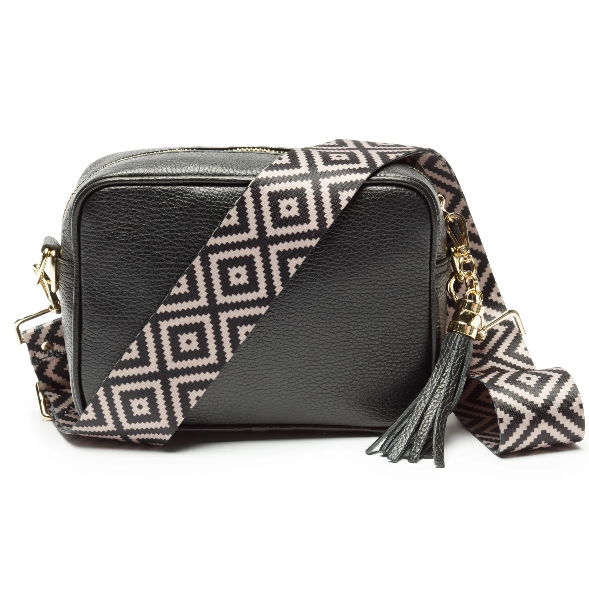 Elie Beaumont Crossbody Strap in Blue Diamonds