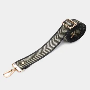 Elie Beaumont Crossbody Strap in Gold Chevron