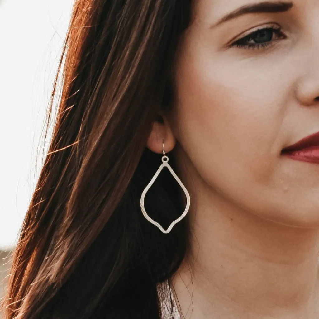 Eliza Brushed Ogee Drop Earrings