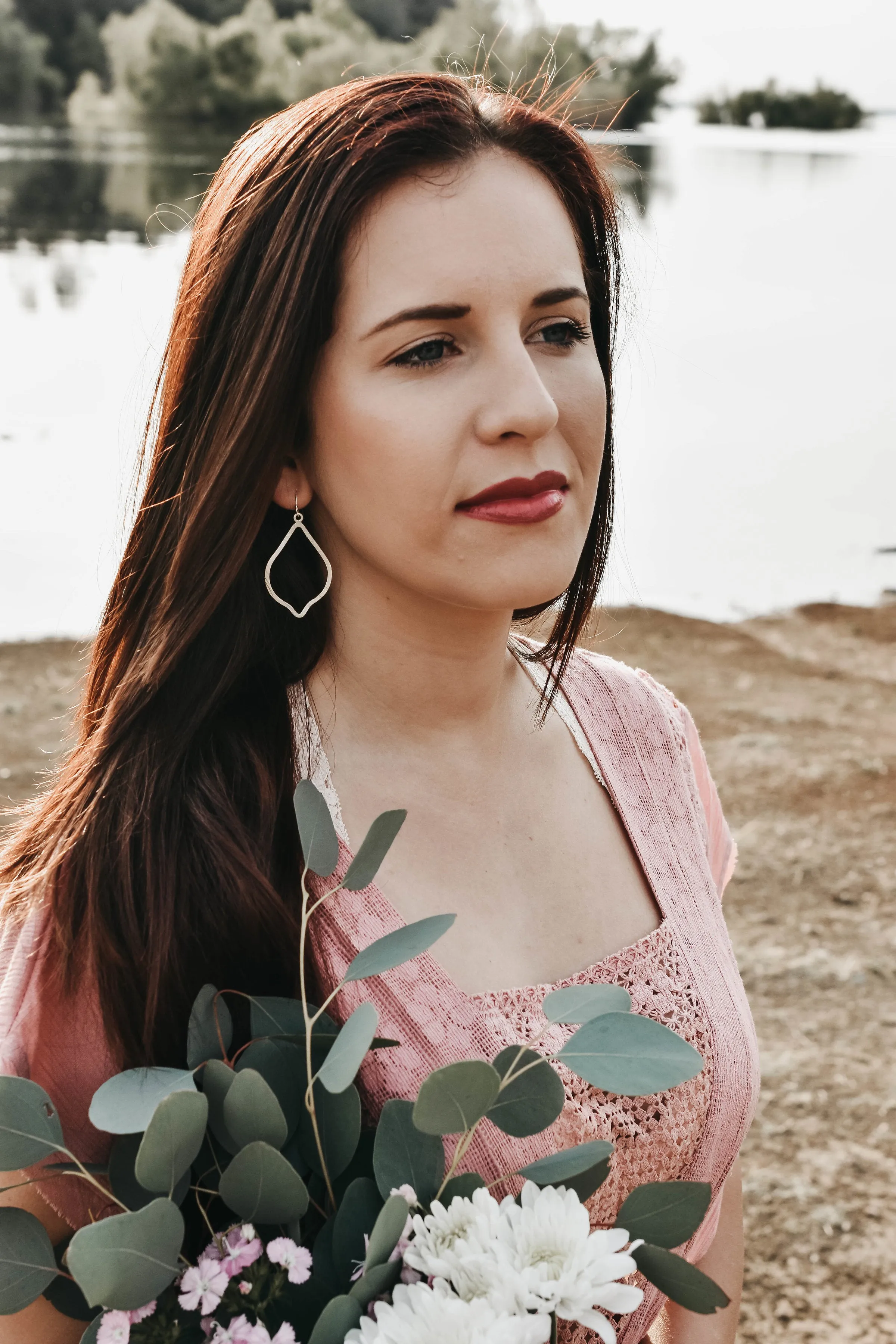 Eliza Brushed Ogee Drop Earrings