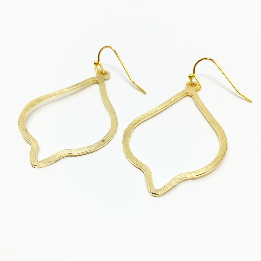 Eliza Brushed Ogee Drop Earrings