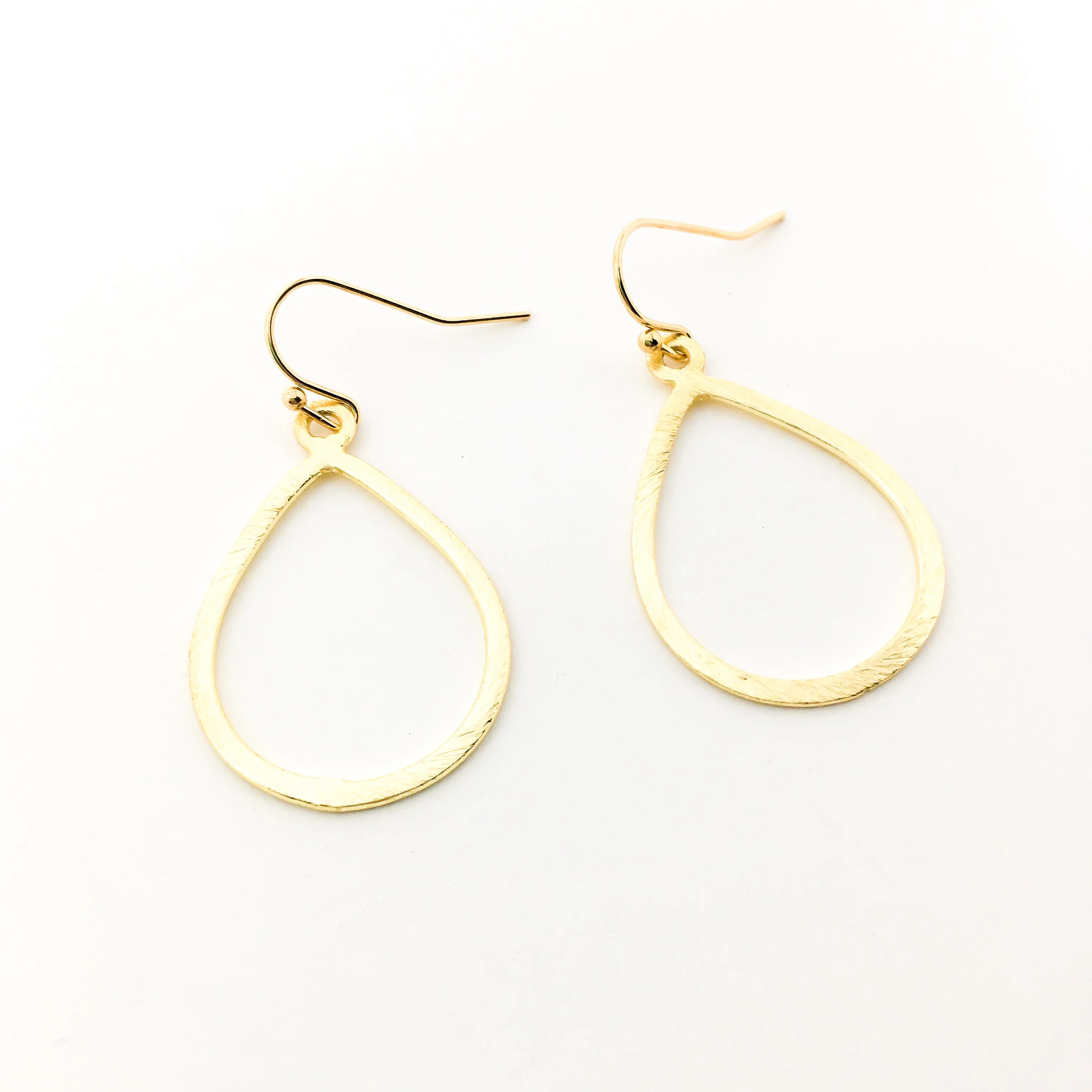 Emilia Brushed Open Drop Earrings
