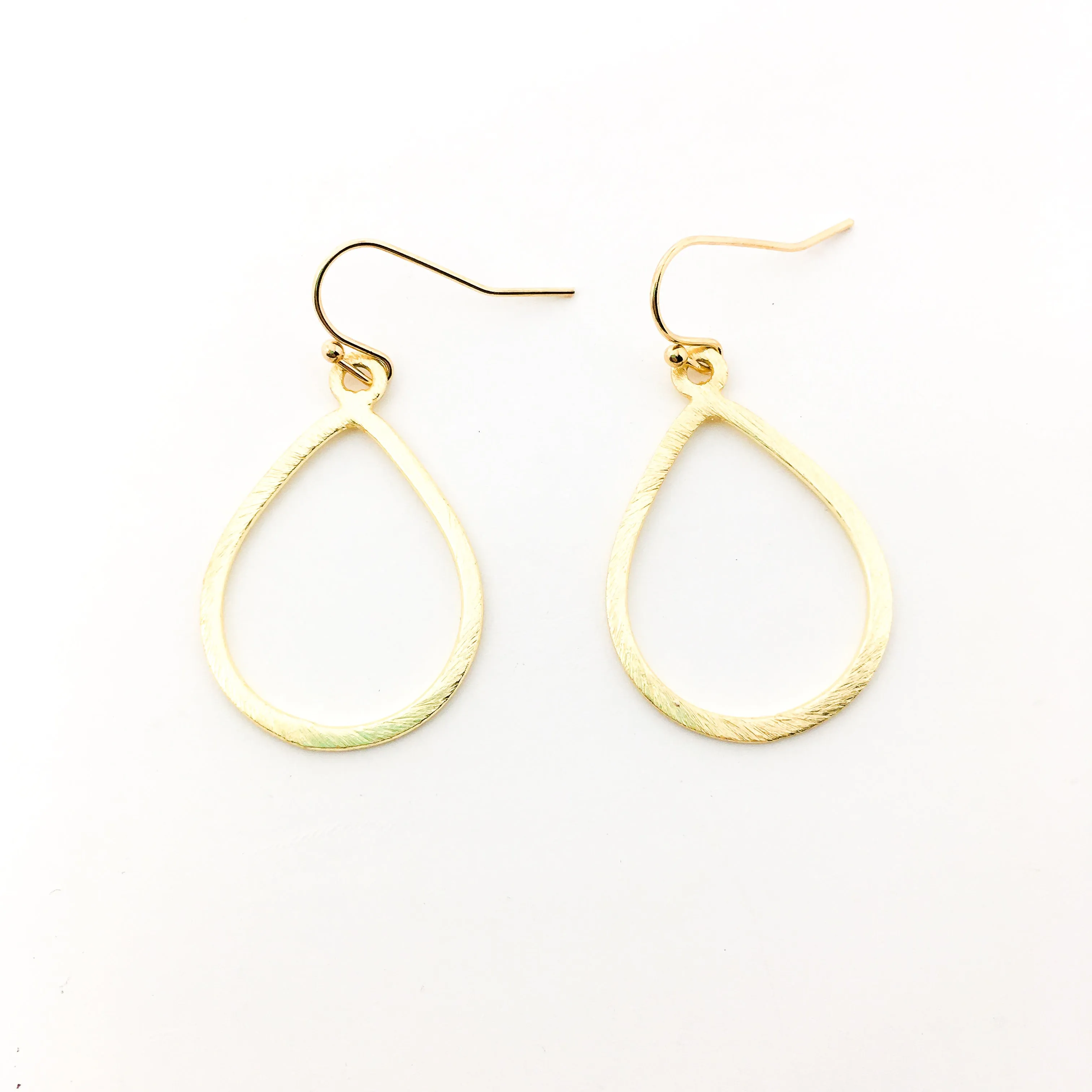 Emilia Brushed Open Drop Earrings