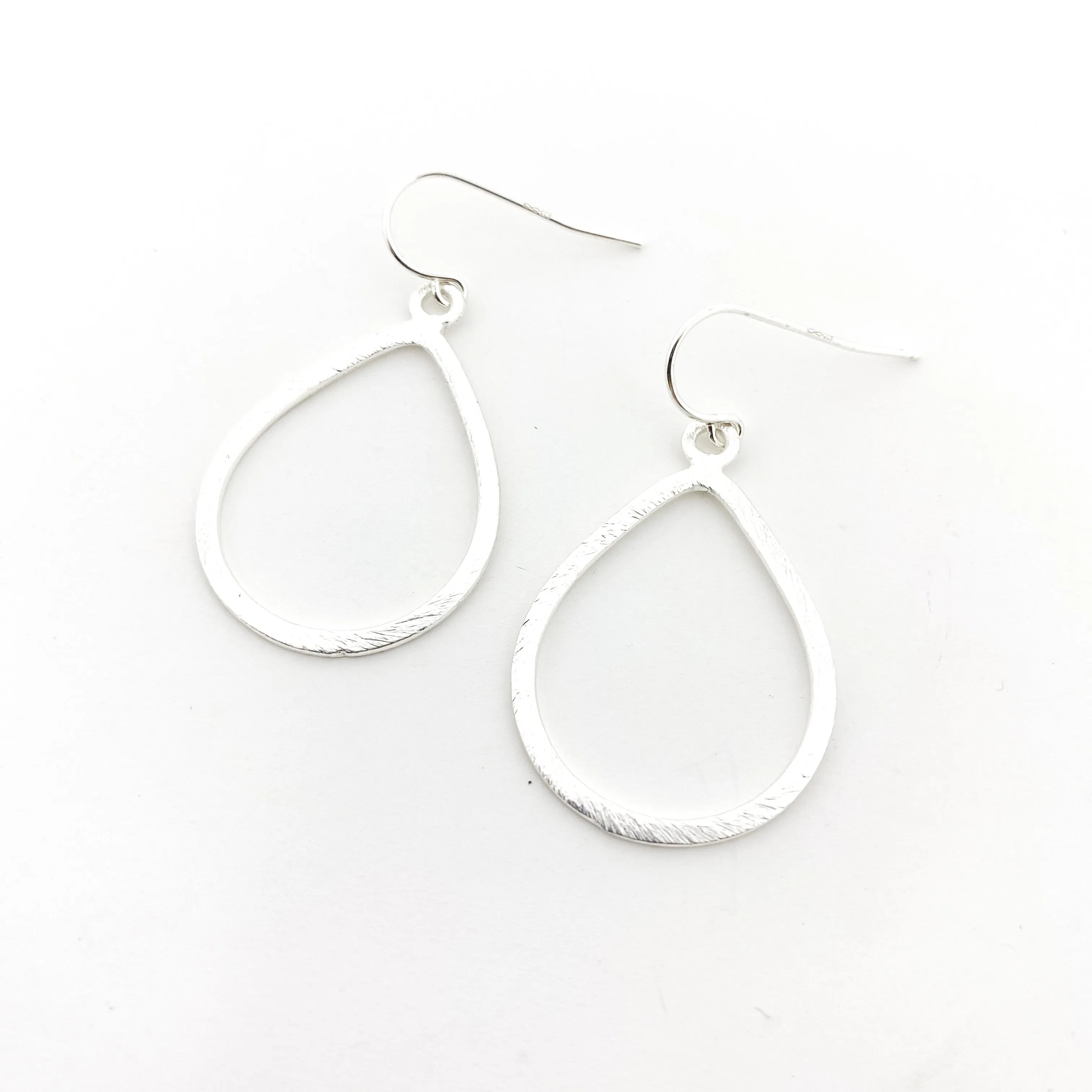 Emilia Brushed Open Drop Earrings