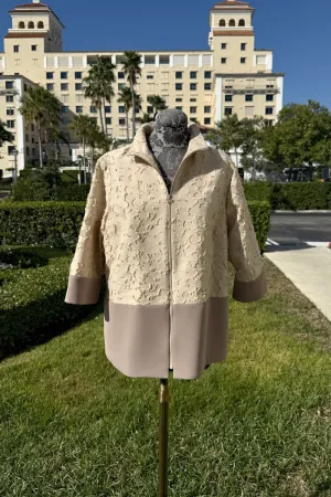 Emmelle High Neck Zip Jacket in Camel