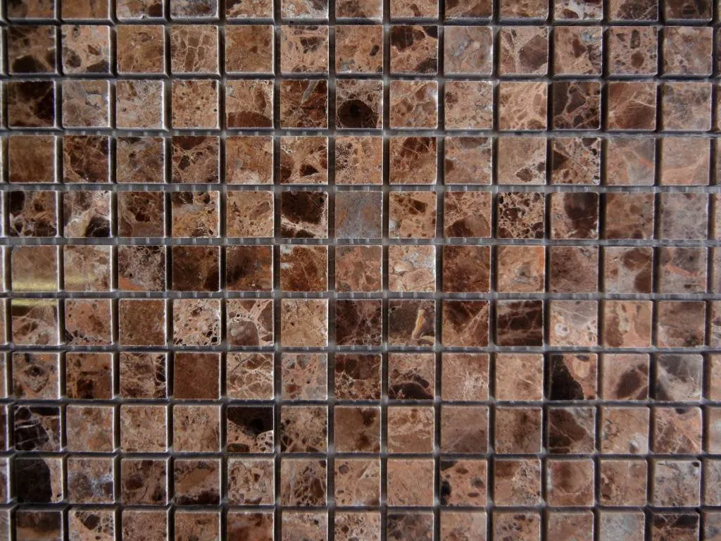 Emperador Dark mosaic polished 5/8x5/8