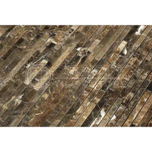 Emperador Dark Spanish Marble Bamboo Sticks (Single color) Mosaic Tile, Polished