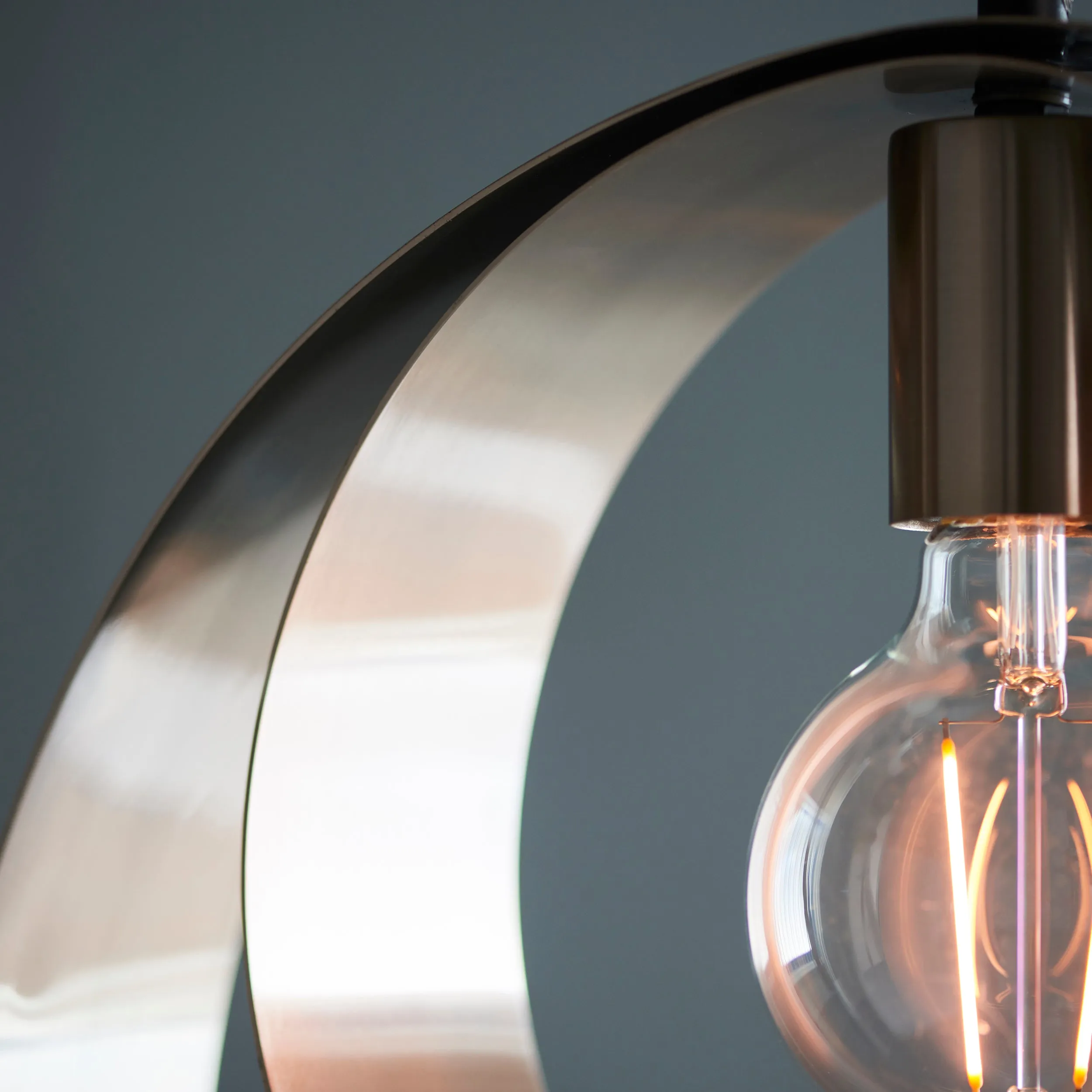 Endon 92880 Cal 1lt Pendant Brushed nickel plate & matt black 10W LED E27 (Required)