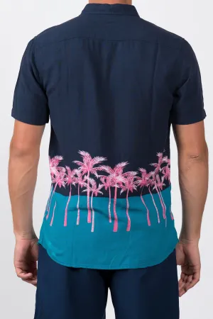 ES COLORBLOCK AND PALM BUTTON UP