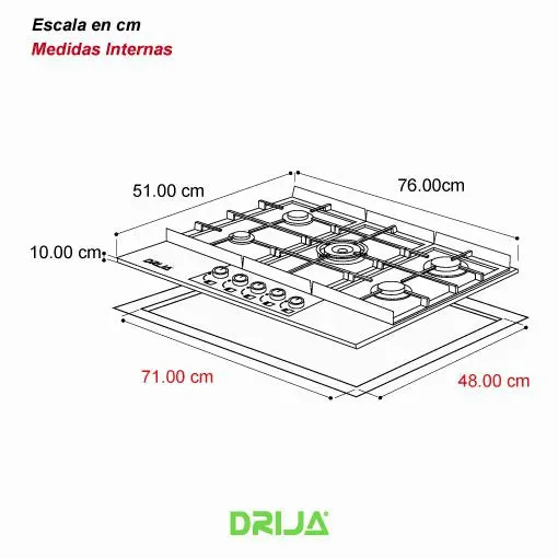Estufa a Gas Livorno 76 cm Professionale