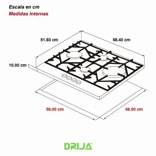 Estufa Empotrable a Gas Ferrara 60