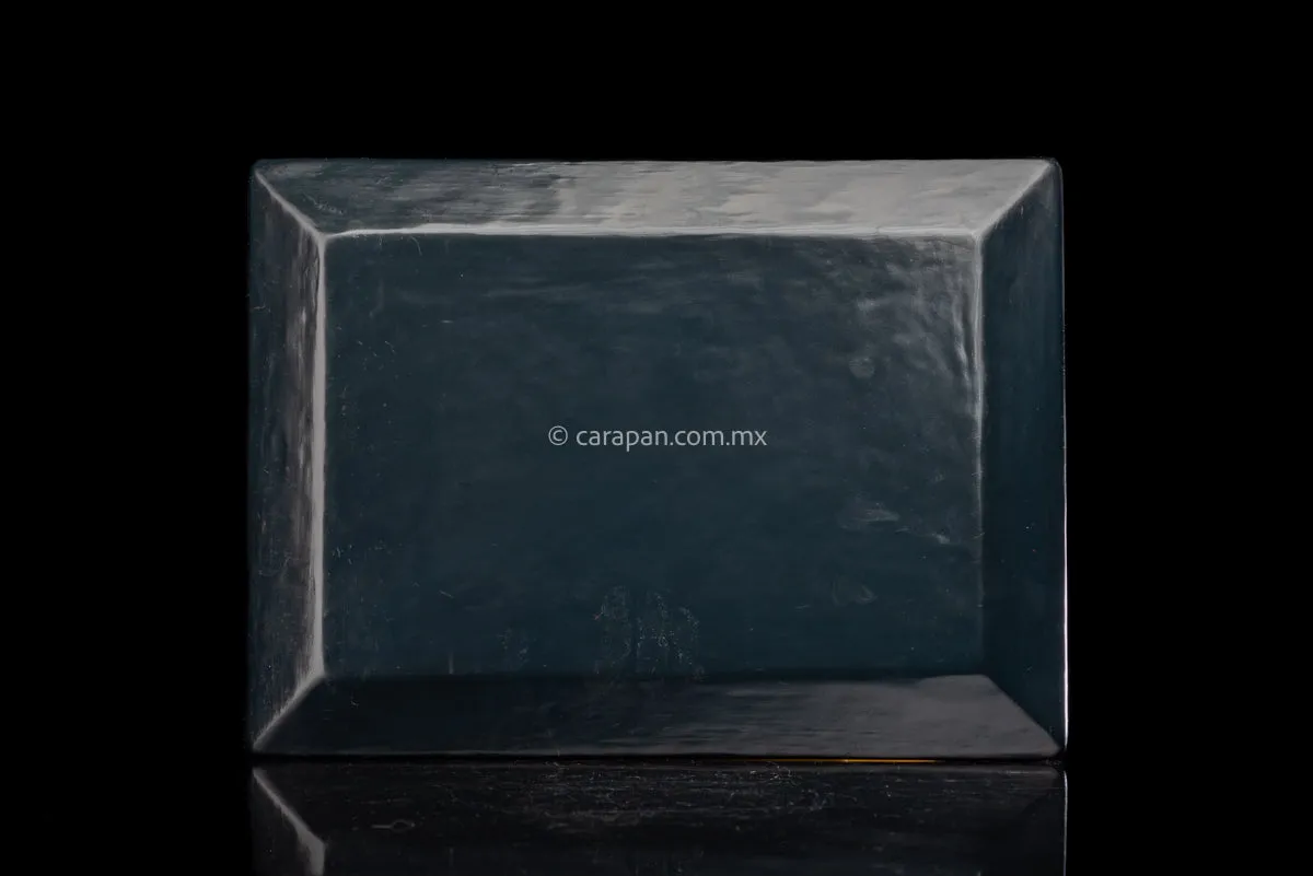 Etched Lacquered Wood Tray Red over Black
