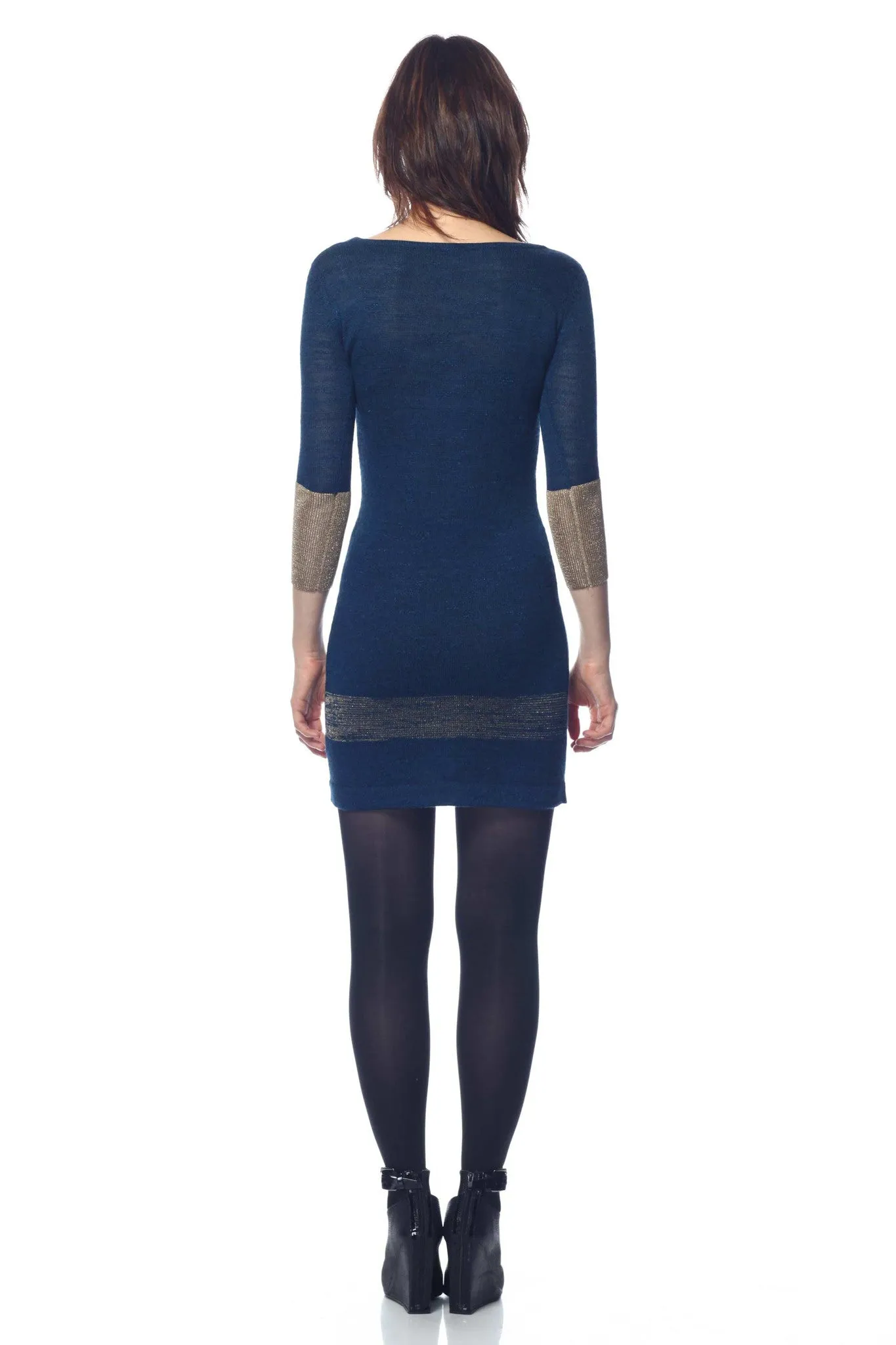 Evelyn Colorblock Knit-Dress - Navy