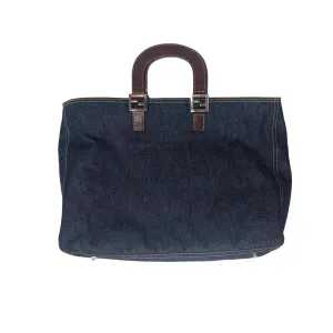 Fendi Denim Logo Large Top Handle Bag