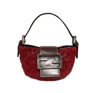 Fendi Red Beaded Croissant