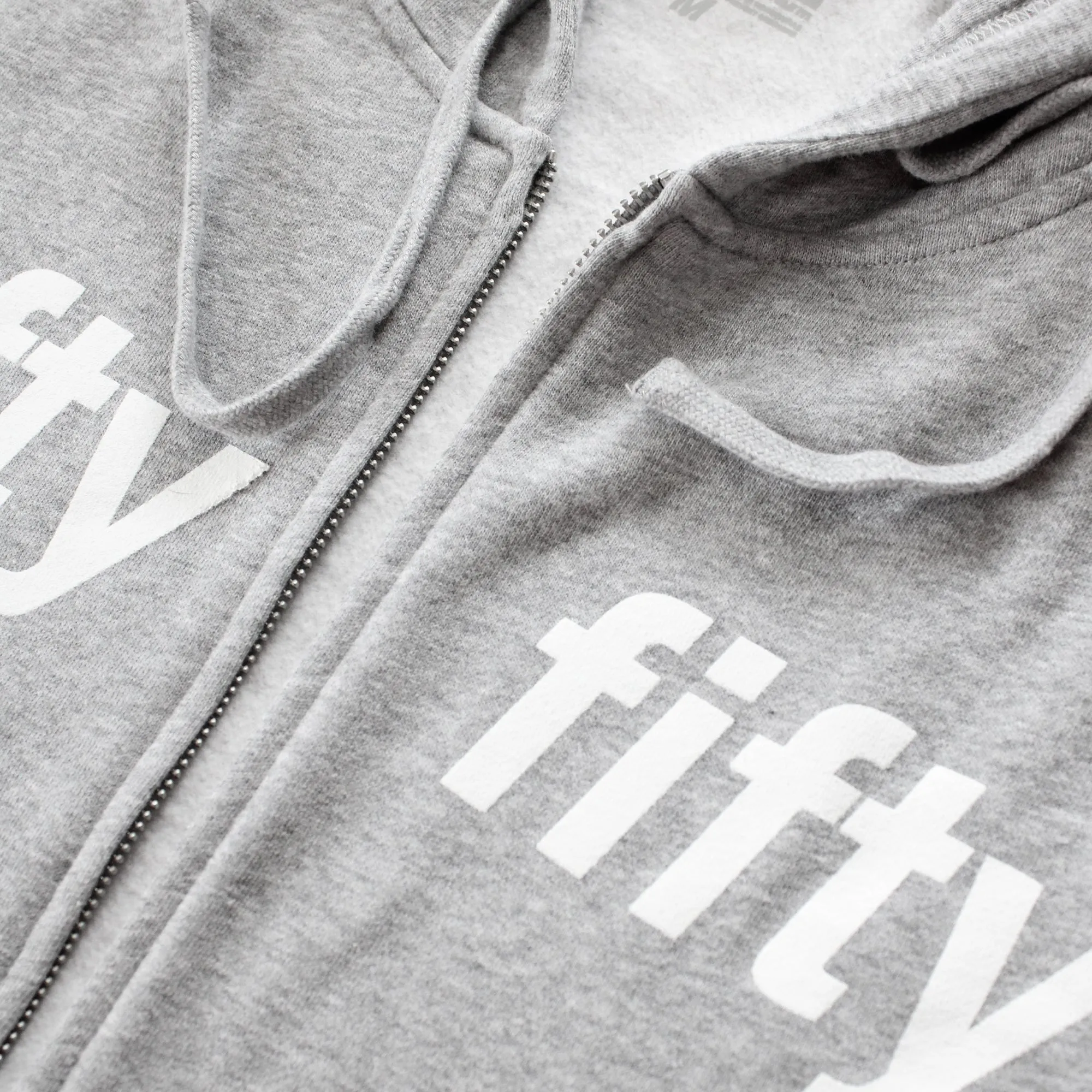 Fifty Fifty Trademark Zip Hood Heather Grey