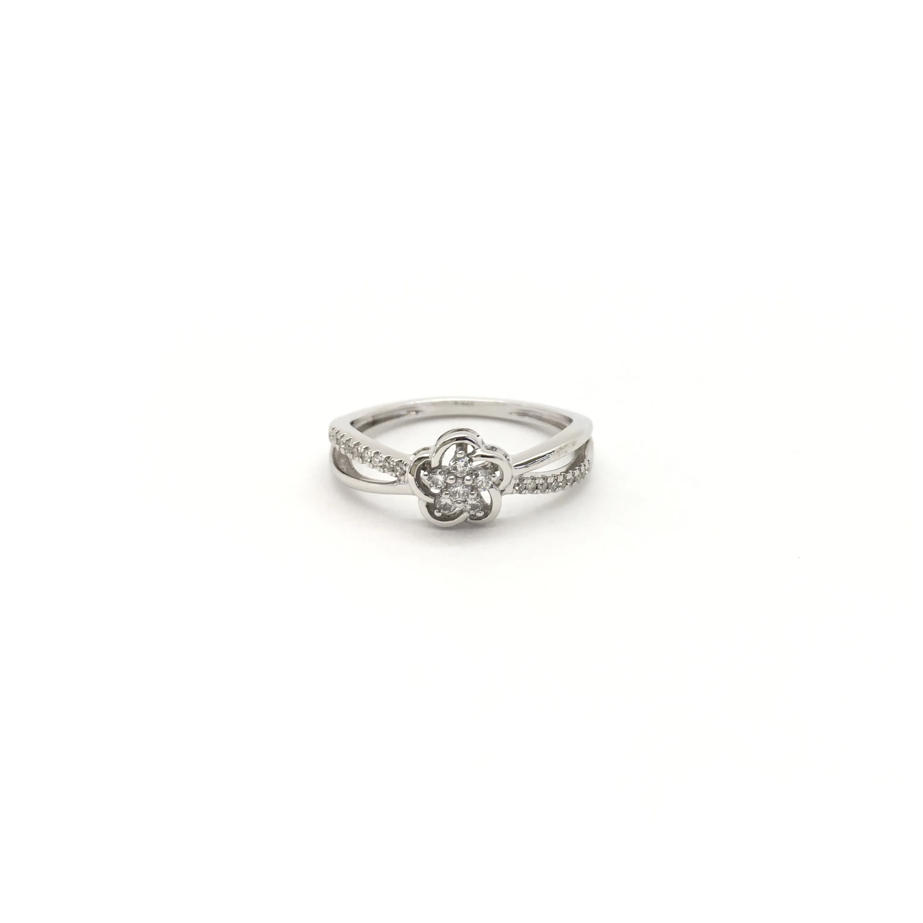 Five Petals Flower Diamond Ring (14K)