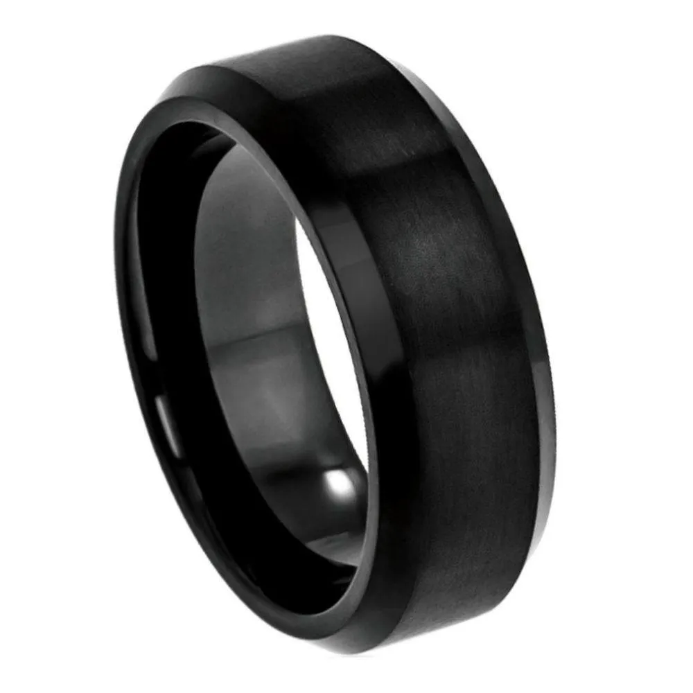 Flat High Polish Beveled Edge Brushed Center - 8mm