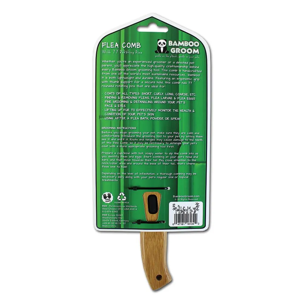 Flea Comb with 77 Rotating Pins