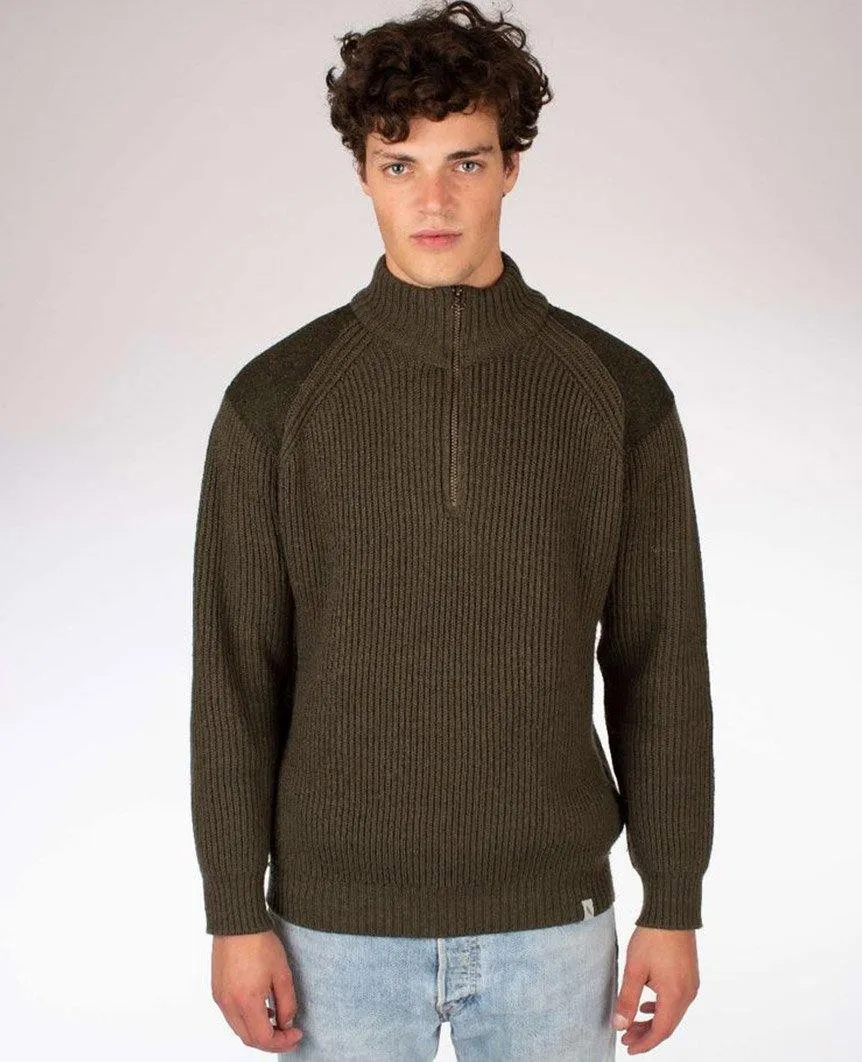 Foxton Zip Neck Olive
