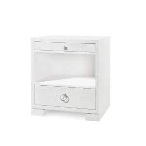 Frances 2-Drawer Side Table / Chiffon White