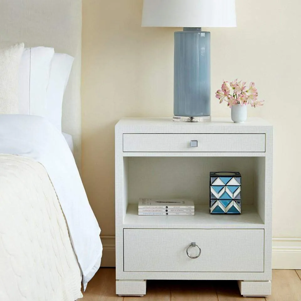 Frances 2-Drawer Side Table / Chiffon White