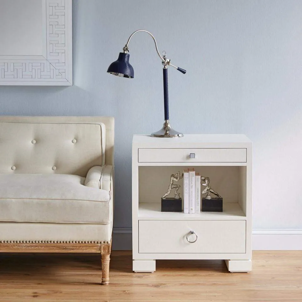 Frances 2-Drawer Side Table / Chiffon White